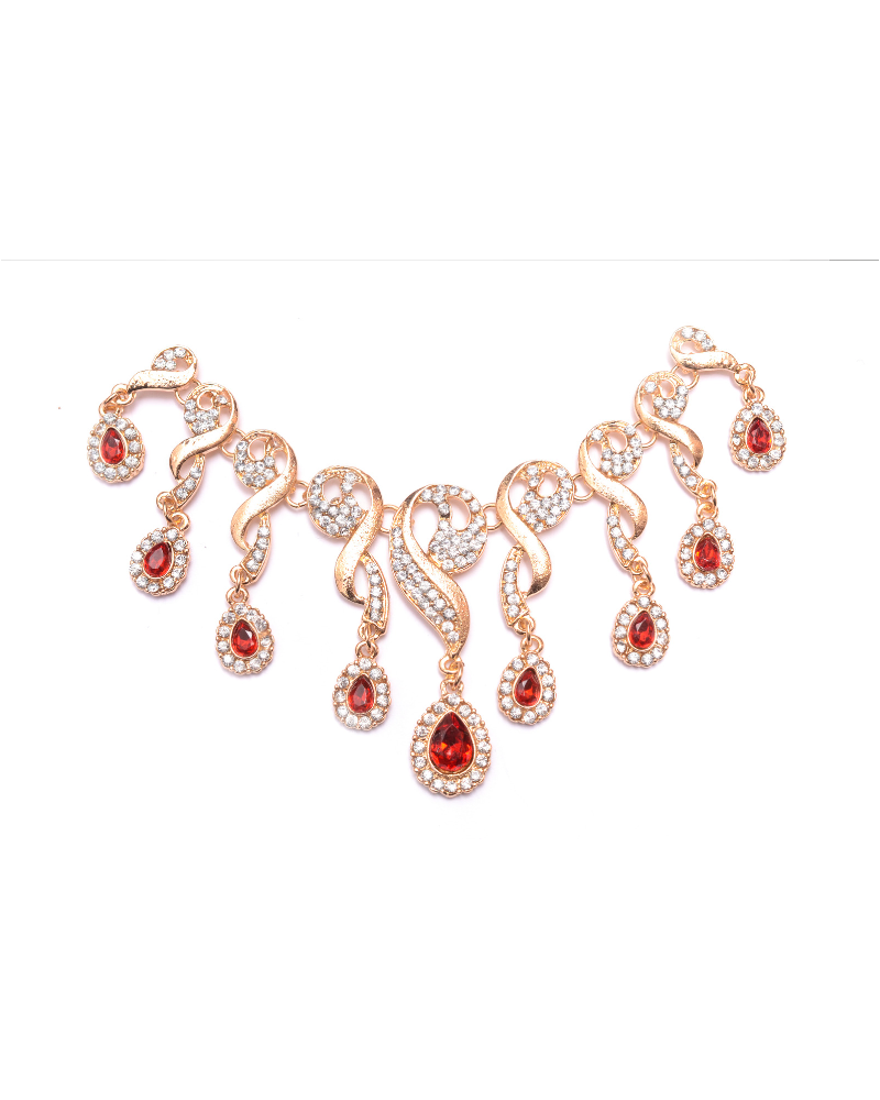 Collier en or serti de diamant avec rubis